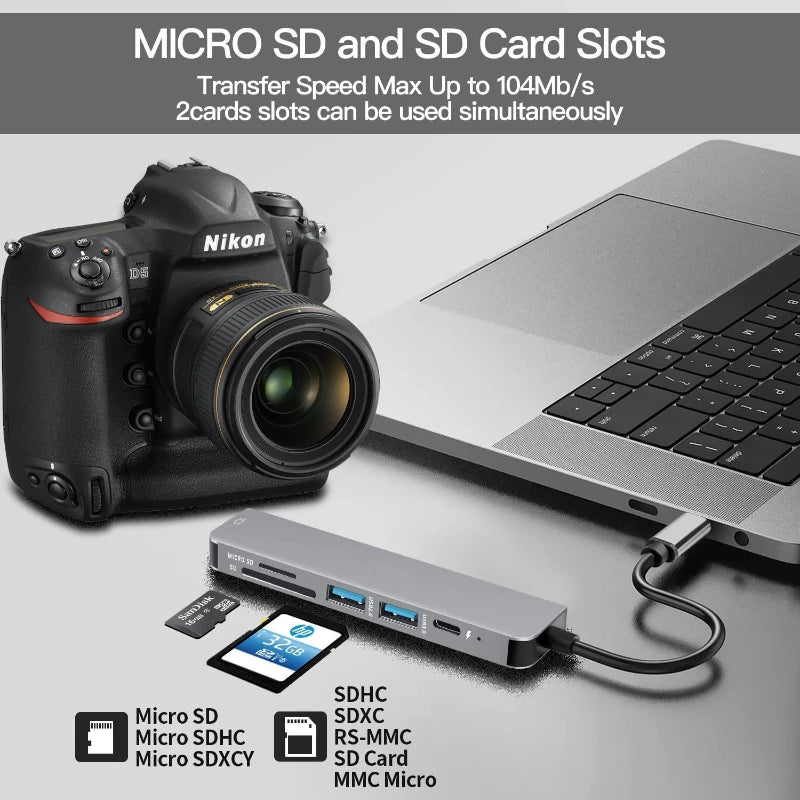 Hub USB-C para HDMI 4K – Adaptador USB 3.0 com Carregamento PD para MacBook, iPad e Notebook