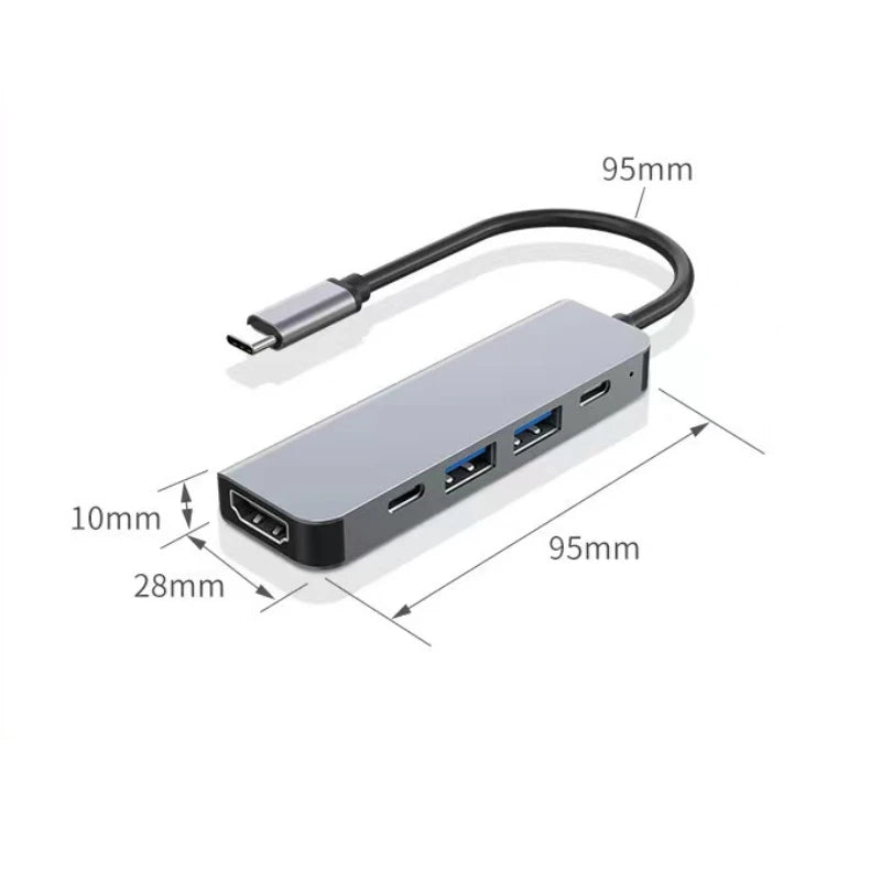 Hub USB-C para HDMI 4K – Adaptador USB 3.0 com Carregamento PD para MacBook, iPad e Notebook