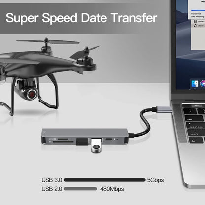 Hub USB-C para HDMI 4K – Adaptador USB 3.0 com Carregamento PD para MacBook, iPad e Notebook