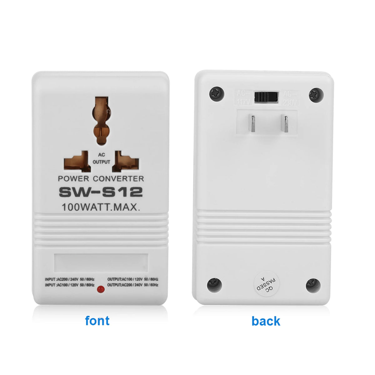 Conversor de Tensão Elevador/Redutor 100W – Transformador 110V/120V para 220V/240V