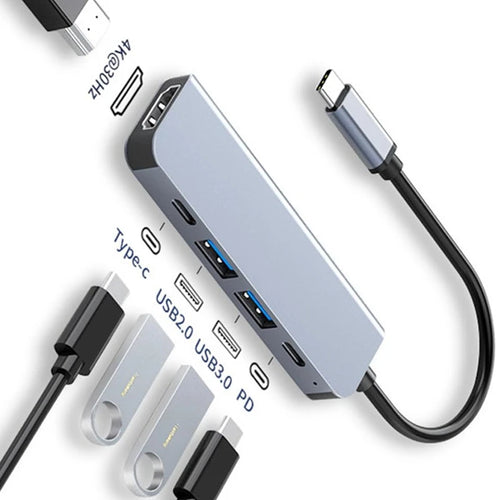 Hub USB-C para HDMI 4K – Adaptador USB 3.0 com Carregamento PD para MacBook, iPad e Notebook