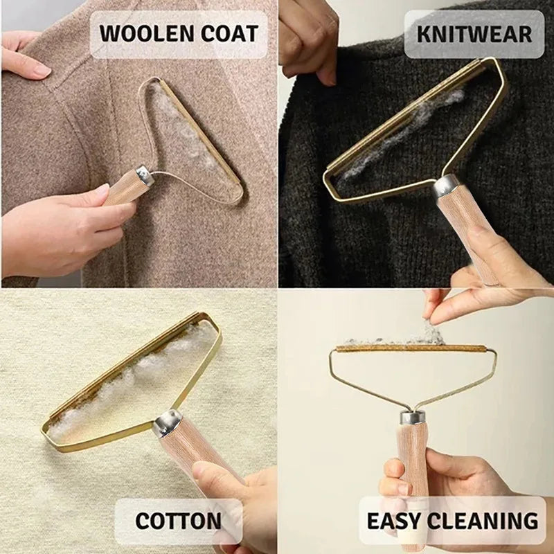 Removedor de Fiapos Portátil – Escova Manual Tira Pelos de Roupas e Sofá