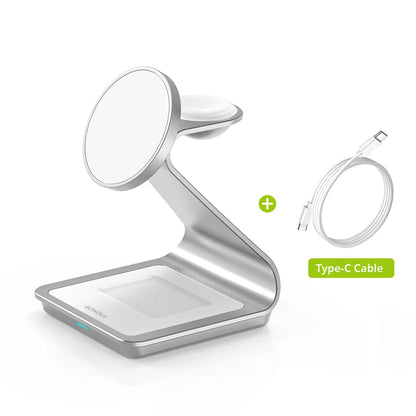 Carregador Sem Fio Magnético 3 em 1 Bonola 30W – iPhone, Apple Watch e AirPods