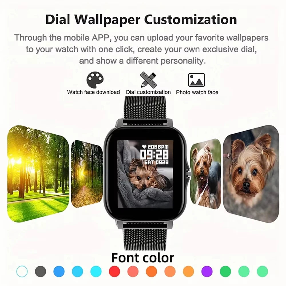 Smartwatch LAXASFIT 2025 – Relógio Inteligente com Chamadas Bluetooth e Monitor Fitness