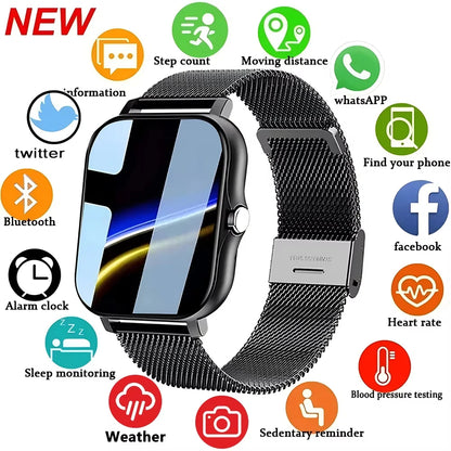 Smartwatch LAXASFIT 2025 – Relógio Inteligente com Chamadas Bluetooth e Monitor Fitness