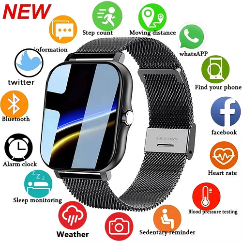 Smartwatch LAXASFIT 2025 – Relógio Inteligente com Chamadas Bluetooth e Monitor Fitness