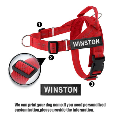 Personalized Reflective No Pull Harness for Small Medium Dog Washable Explosion-proof Comfort Dog Harnesses Pechera Para Perro