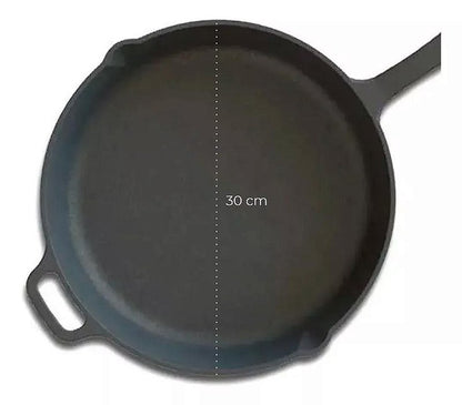 Frigideira de Ferro Fundido Cabo de Ferro 30 Cm (frigideira de ferro grande) - Libaneza